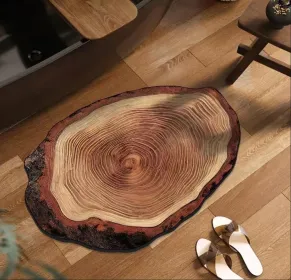 Wood Grain Diatomaceous Earth Mat, Super Absorbent Quick-Dry Non-Slip Rug for Kitchen, Bathroom, Bedroom - Unique Tree Ring Design Floor Mat (Option: 3524in6090cm)